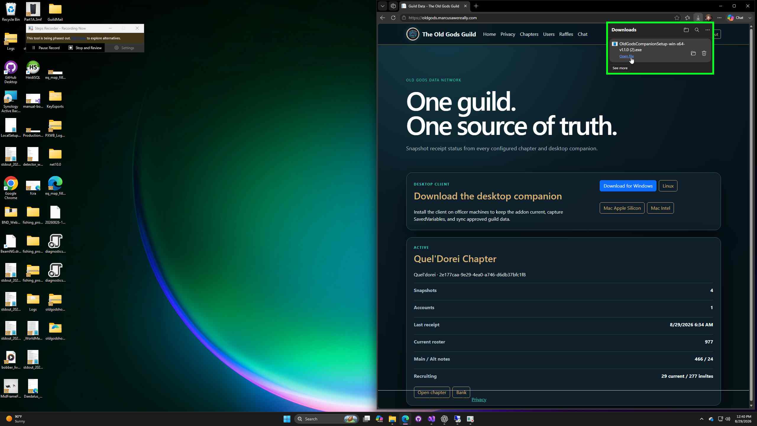 Open file for completed download