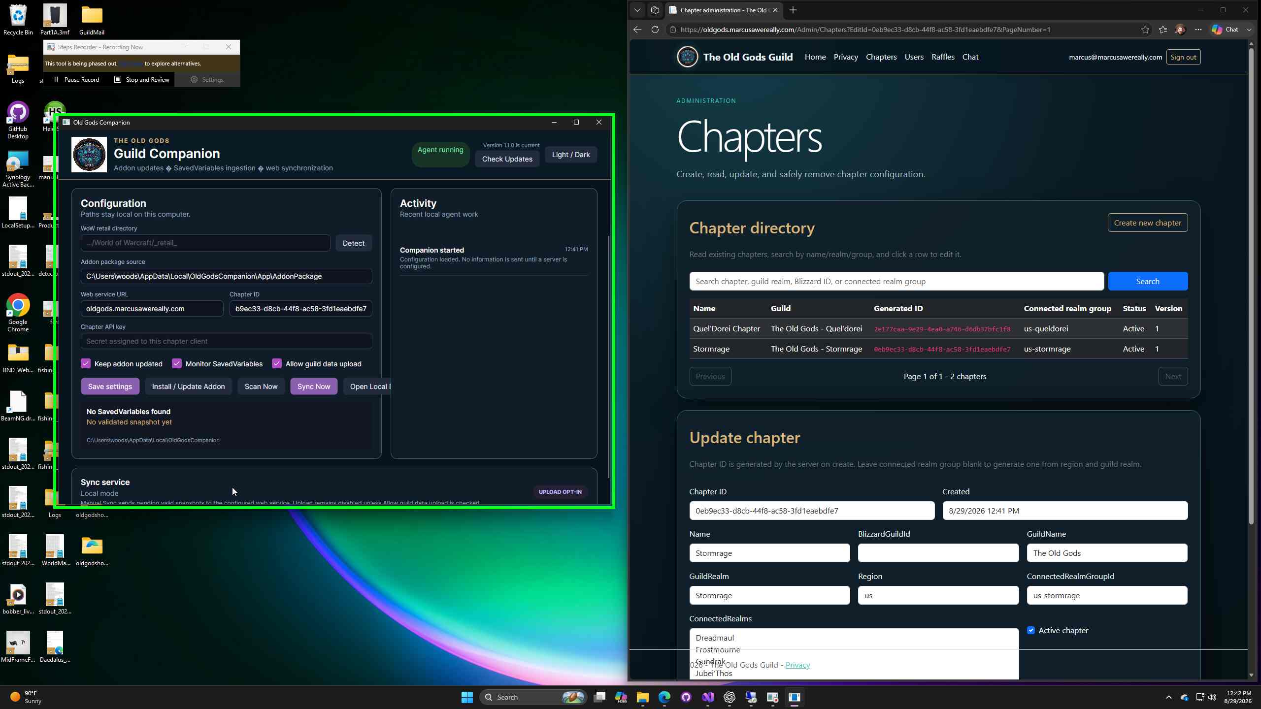 Install scan and sync controls